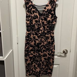 Pink with black floral design